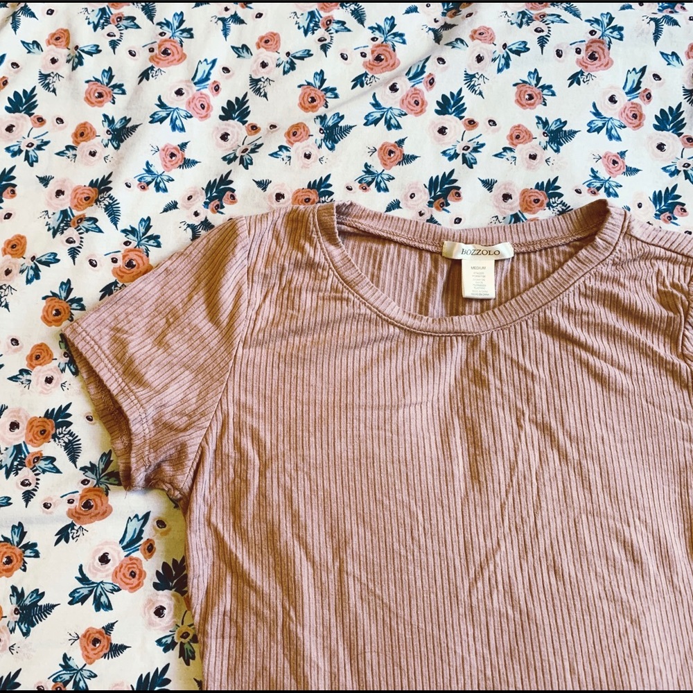 Mauve pink crop T-shirt